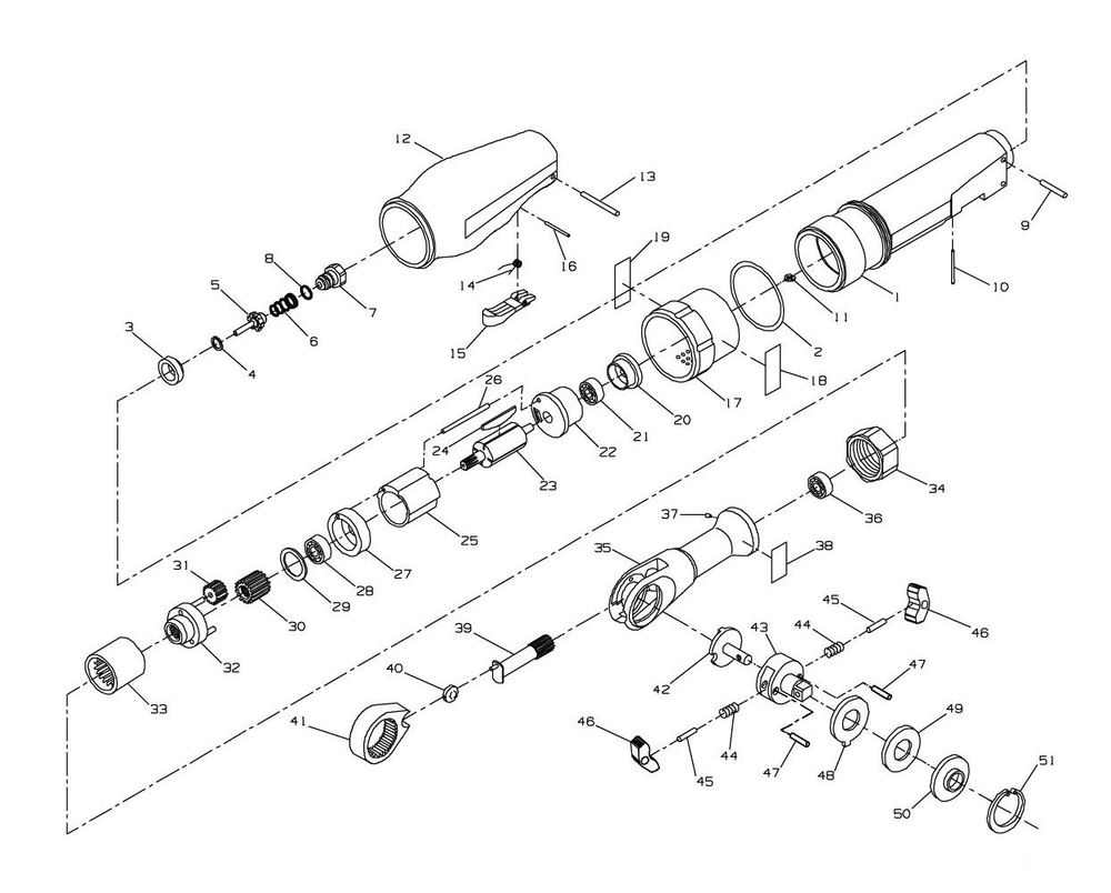 Diagram Diagram and Parts List for IR1107  Ingersoll Rand Ratchet